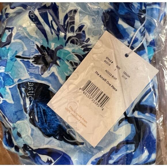 Andie Swim The Amalfi One piece Bathing Suit Bluf Blue NWT Large - Picture 6 of 7